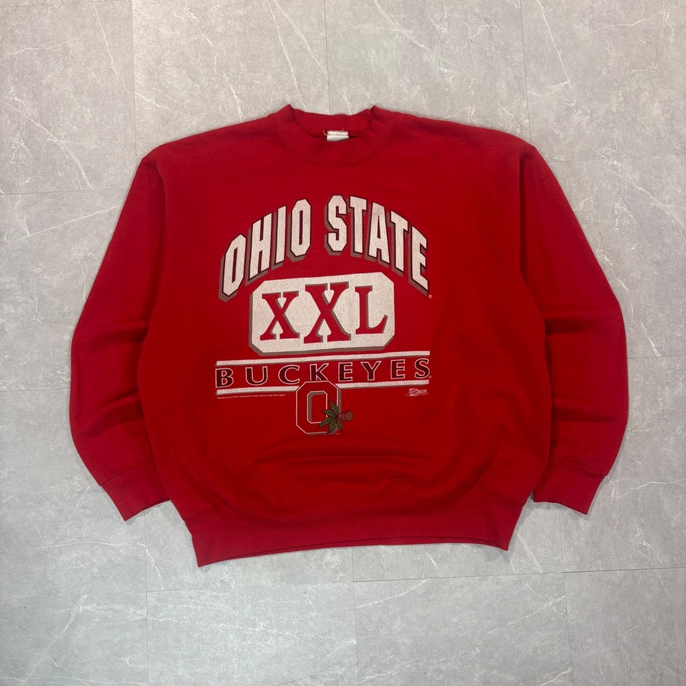 Vintage Salem Ohio State Buckeyes Sweatshirt Red Crewneck Made in USA Mens Large
